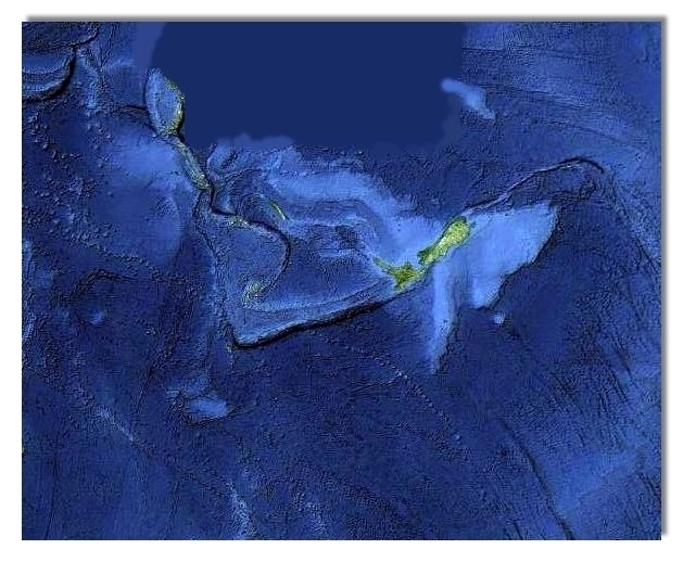 Ocean floor around New Zeeland
